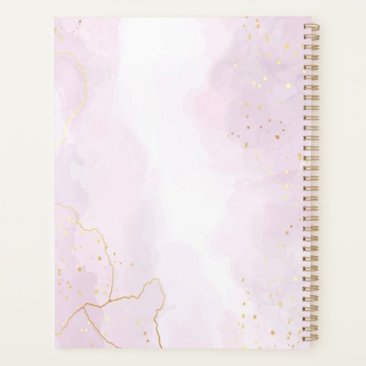 Rustikale Blumenläden Blush Pink & Gold Marmor Planer (Rückseite)