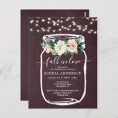 Rustikale Blumenmason Jar Brautparty laden ein Postkarte (Vorne/Hinten)