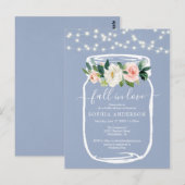 Rustikale Blumenmason Jar Brautparty laden ein Postkarte (Vorne/Hinten)