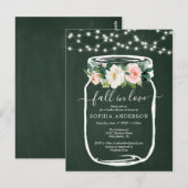 Rustikale Blumenmason Jar Brautparty laden ein Postkarte (Vorne/Hinten)