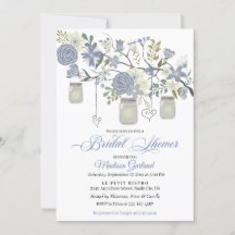 Rustikale Blumenmason Jar Bridal Dusche Einladung