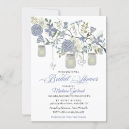 Rustikale Blumenmason Jar Bridal Dusche Einladung