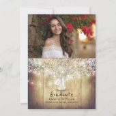 Rustikale Blumenmason Jar Foto Graduation Party Einladung (Vorderseite)