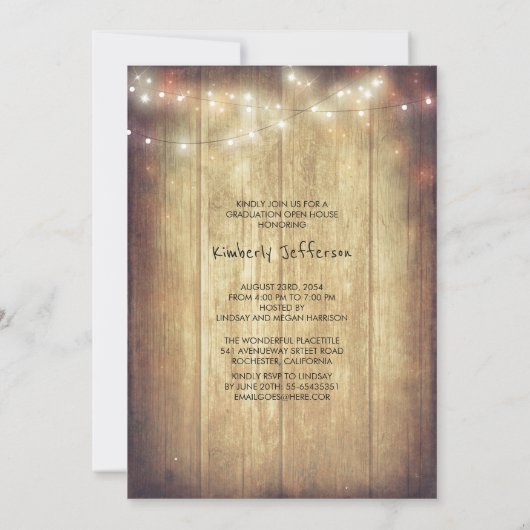 Rustikale Blumenmason Jar Foto Graduation Party Einladung (Rückseite)