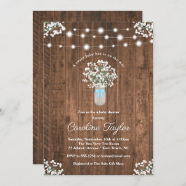 Rustikale Blumenmason Jar Lights Baby Boy Dusche Einladung