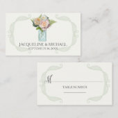 Rustikale Blumenmason Jar Rose Escort-Tischsitze Platzkarte (Vorne/Hinten)