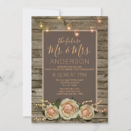 Rustikale Blumenmason Jar String Light Verlobung Einladung