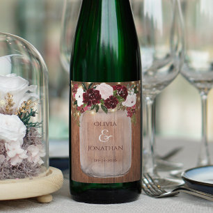 Rustikale Blumenmason Jar String Lights Hochzeit Weinetikett