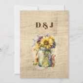 Rustikale Blumenmason Jar über Einladung zur Hochz (Rückseite)