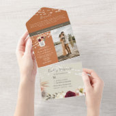 Rustikale Blumenmason Jar Wedding All In One Einladung (Abreißen)