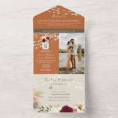 Rustikale Blumenmason Jar Wedding All In One Einladung (Innen Boden)