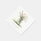 Rustikale Blumenmason Jar Wedding Serviette (Ecke)