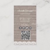 Rustikale Blumenmason Jar Wood Visitenkarte (Rückseite)