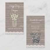 Rustikale Blumenmason Jar Wood Visitenkarte (Vorne/Hinten)