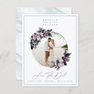 Rustikale Blumenminze, Gerahmtes Foto und Kalligra Save The Date