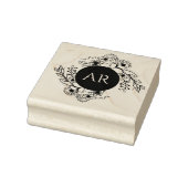 Rustikale Blumenmonogramm-Hochzeit Gummistempel (Stempel)