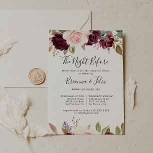 Rustikale Blumennacht vor dem Probe Einladung