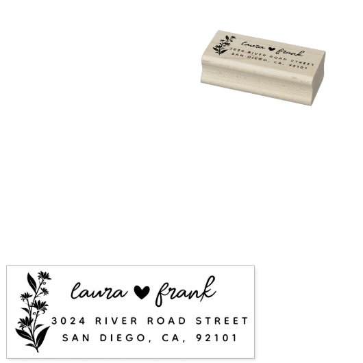 Rustikale Blumennamen Hochzeitsnahrung Rücksendead Gummistempel (Stempel)