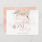 Rustikale Blumenpampas sind nicht nur ein Dankesch Dankeskarte (Vorne/Hinten)