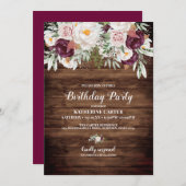 Rustikale Blumenpartei Einladung (Vorne/Hinten)