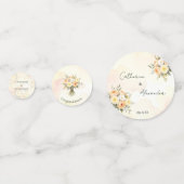 Rustikale Blumenpfirsichtücher Rose Hochzeitsdekor Konfetti (Vorderseiten)