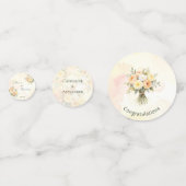 Rustikale Blumenpfirsichtücher Rose Hochzeitsdekor Konfetti (Rückseiten)