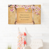 Rustikale Blumenrolle Kirschblossom Brautparty Banner (Insitu)