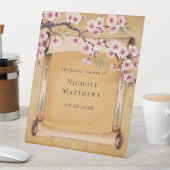 Rustikale Blumenrolle Kirschblossom Brautparty Sockelschild (In Situ)