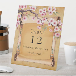 Rustikale Blumenrolle Kirschblossom Brautparty Sockelschild