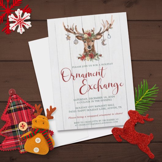 Rustikale Blumenschildkröten - Weihnachtsdekoratio Feiertagskarte