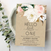 Rustikale Blumenschlampe und sehen Baby Mädchen, M Einladung