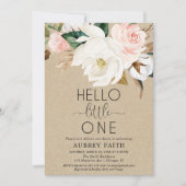 Rustikale Blumenschlampe und sehen Baby Mädchen, M Einladung (Vorderseite)