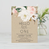 Rustikale Blumenschlampe und sehen Baby Mädchen, M Einladung (Stehend Vorderseite)
