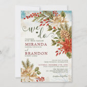 Rustikale Blumenschneedecke Mistletoe Winterhochze Einladung (Vorderseite)