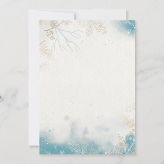 Rustikale Blumenschneedecke Mistletoe Winterhochze Einladung (Rückseite)