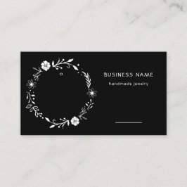 Rustikale Blumenschrift Black Earring Price-Tag Visitenkarte