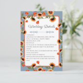 Rustikale, blumenskandinavische Volkshochzeit Insp Begleitkarte (Stehend Vorderseite)