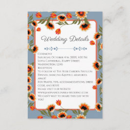 Rustikale, blumenskandinavische Volkshochzeit Insp Begleitkarte