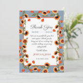 Rustikale, blumenskandinavische Volkshochzeit Insp Dankeskarte (Stehend Vorderseite)