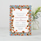 Rustikale, blumenskandinavische Volkshochzeit Insp Einladung (Stehend Vorderseite)