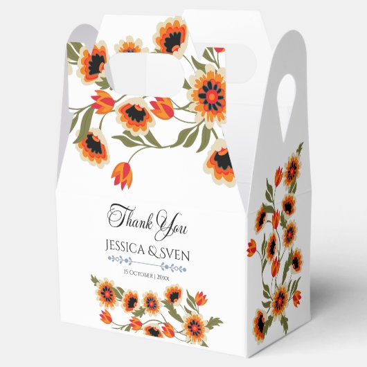 Rustikale, blumenskandinavische Volkshochzeit Insp Geschenkschachtel (Geöffnet)