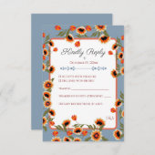 Rustikale, blumenskandinavische Volkshochzeit Insp RSVP Karte (Vorne/Hinten)