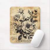 Rustikale Blumenskizze mit Kalligrafie - Alter (10 Mousepad (Mit Mouse)