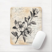 Rustikale Blumenskizze mit Kalligrafie - Alter (2) Mousepad (Mit Mouse)