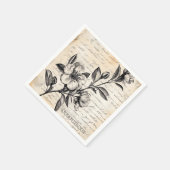 Rustikale Blumenskizze mit Kalligrafie - Alter (2) Serviette (Ecke)