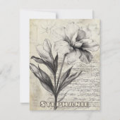 Rustikale Blumenskizze mit Kalligrafie - Alter (3) (Vorderseite)