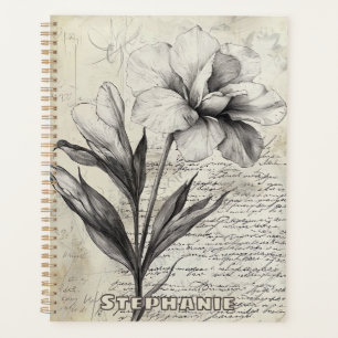 Rustikale Blumenskizze mit Kalligrafie - Alter (3) Planer