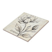 Rustikale Blumenskizze mit Kalligrafie - Alter (4) Fliese (Seite)