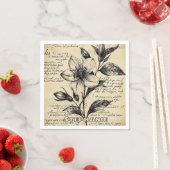 Rustikale Blumenskizze mit Kalligrafie - Alter (5) Serviette (Beispiel)