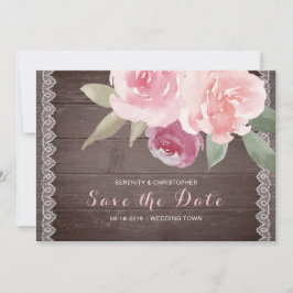 Rustikale Blumenspitze Save the Date